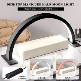 Limegirl Half Moon Light for Nail Desk 16in Nail Lamp for Desk LED Table Light Multiple Color Modes and Brightness for Beauty Eyelash Makeup Tatt